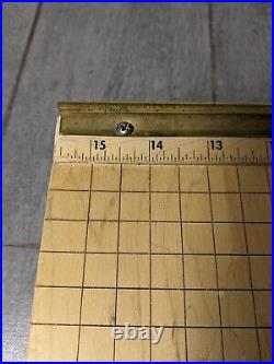 Vintage INGENTO 1142 Heavy Duty Paper Cutter 15x15 Guillotine Arm Wood