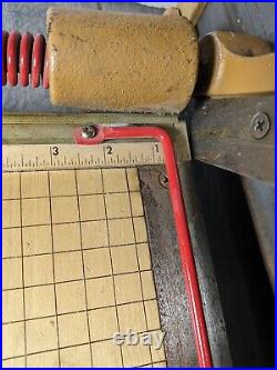 Vintage INGENTO 1142 Heavy Duty Paper Cutter 15x15 Guillotine Arm Wood