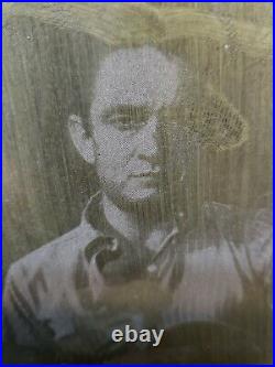 Vintage Johnny Cash photo Wooden Printing Block Printers