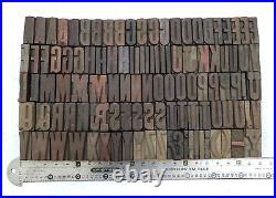 Vintage Letterpress wood/wooden printing type block typography 108 pc 27mm#TP-45