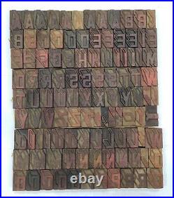 Vintage Letterpress wood/wooden printing type block typography 109 pc 42mm#TP-33