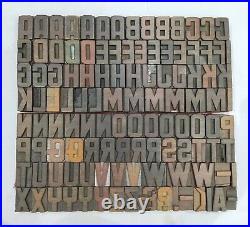 Vintage Letterpress wood/wooden printing type block typography 113 pc 34mm#TP-82
