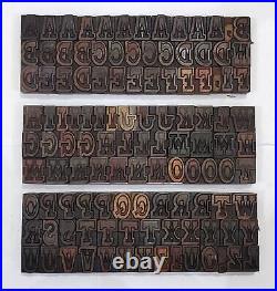 Vintage Letterpress wood/wooden printing type block typography 116pc 36mm#RA-5