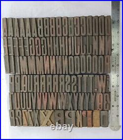 Vintage Letterpress wood/wooden printing type blocks typography 101 pcs 40mm#LB1
