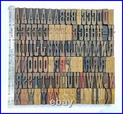 Vintage Letterpress wood/wooden printing type blocks typography 105 pc 50mm#LB39