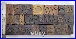 Vintage Letterpress wood/wooden printing type blocks typography 109pc 50mm LB108