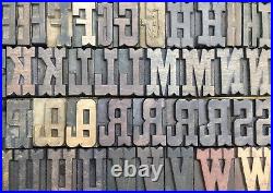 Vintage Letterpress wood/wooden printing type blocks typography 112 pc 39mm#LB48
