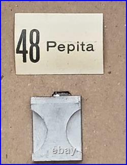 Vintage Metal Letterpress Printing Type RARE 48pt Pepita script A23 13#