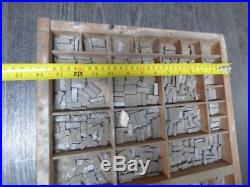 Vintage Metal Number & Letter Stamps Wooden Tray Printing Blocks Letterpress
