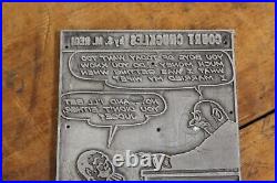 Vintage Newspaper Printing Plate Court Chuckles Cartoon Comic Art Lawyer Judge C