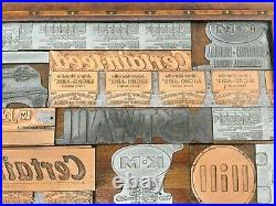 Vintage Printing Press Plates Artwork Framed Blocks Stamps Antique Letters punk