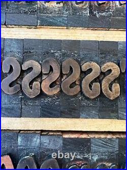 Vintage Printing Press Wood Lowercase English Alphabet Letter 2 3/4 Inch WithTray