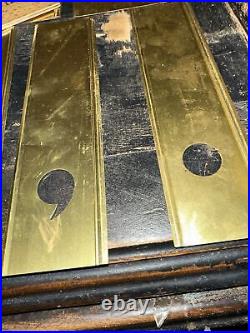 Vintage Safina(Interlocking Stencils) Reusable Brass Letters 45 Total! 4 Inch