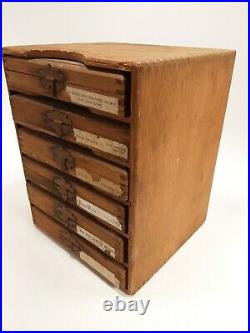Vintage Wood KINGSLEY MACHINE CO CABINET with 6 DRAWERS See Pictures