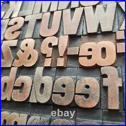 Vintage Wood Letterpress Printing Blocks 34m high alphabet + ampersand etc