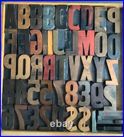 Vintage Wood Letterpress Printing Type Graphic Art Typography Print 50 Piece