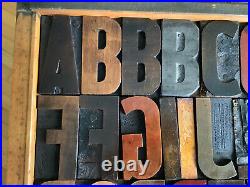 Vintage Wood Letterpress Printing Type Graphic Art Typography Print 50 Piece