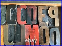 Vintage Wood Letterpress Printing Type Graphic Art Typography Print 50 Piece