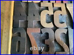 Vintage Wood Letterpress Printing Type Graphic Art Typography Print 50 Piece