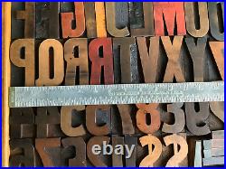 Vintage Wood Letterpress Printing Type Graphic Art Typography Print 50 Piece