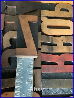 Vintage Wood Letterpress Printing Type Graphic Art Typography Print 50 Piece