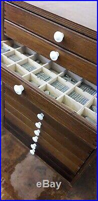 Vintage bookbinding 12 drawers font lead type blocking hot foil
