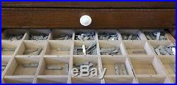 Vintage bookbinding 12 drawers font lead type blocking hot foil