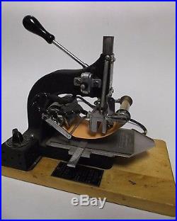 Vtg Antique Kingsley Hot Foil Stamping Machine 1 line
