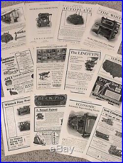 Wholesale Lot Of 12 Diff Printing Press Equipment Related Ads C 1910