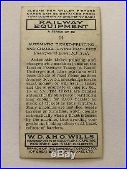 Willss Railway Equipment Cigarette Card #14 Automatic Ticket Printing