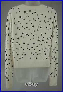 Womens Kate Moss Equipment Off White Rider Star Print Sweater Top Size S
