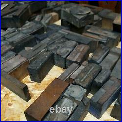 Wood Letterpress Printing Blocks Vintage joblot