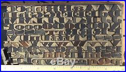 Wood Type, 105+ pieces, very old, 24 pt, Letterpress Printing, Collectible
