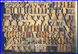 Wood Type, 200+ pieces, very old, 72 pt, Letterpress Printing, Collectible