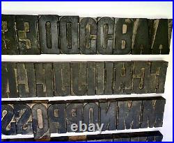 Wood Type 3 1/4, 58 Pc. Set, Letters+ Punctuation, Well Used Condition